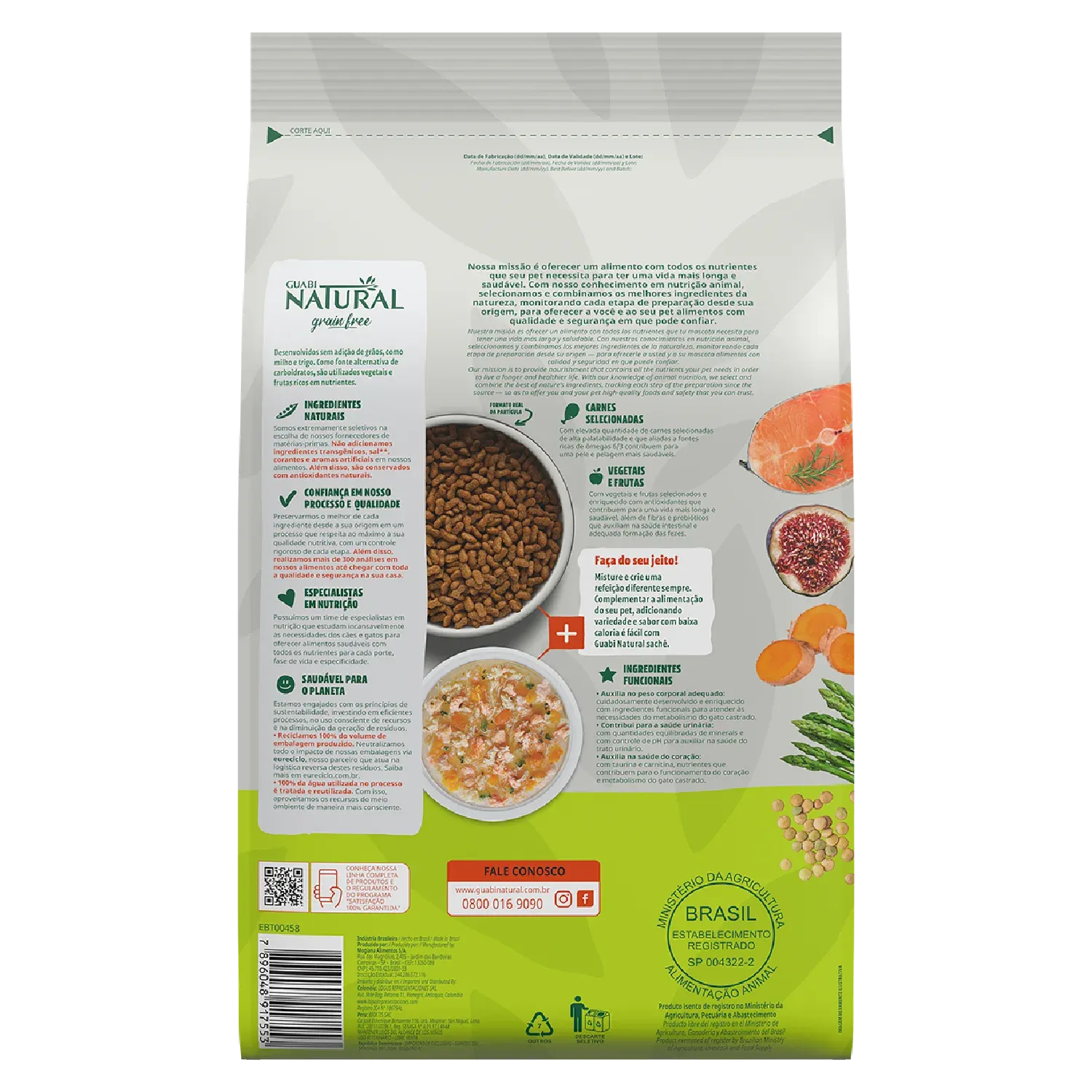Racao Guabi Natural Grain Free Gatos Castrados Salmao e Lentilha 2